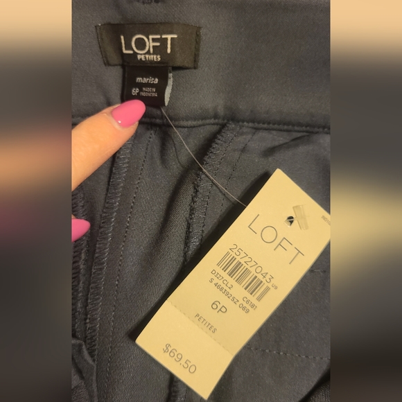 NWT Loft Petites Marisa Gray Trousers Skinny, Ankle Length, size 6 petite - Picture 2 of 9